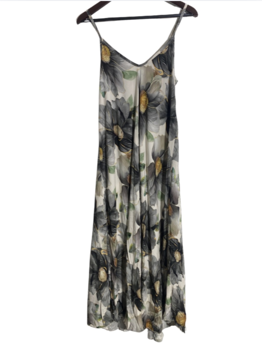 Cecile Wang Floral Print Maxi Dress Cream Black Size U (One Size) - Picture 2 of 9